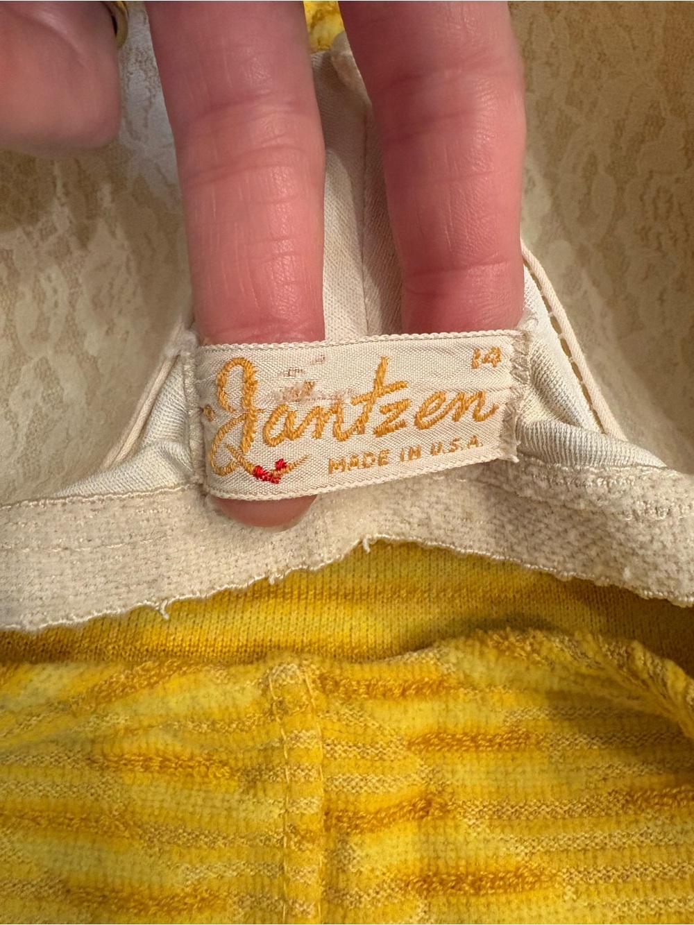 Rare Vintage Jantzen One-Piece Swimsuit — Made In Usa Mid Century Swimwear - Picture 7 of 10